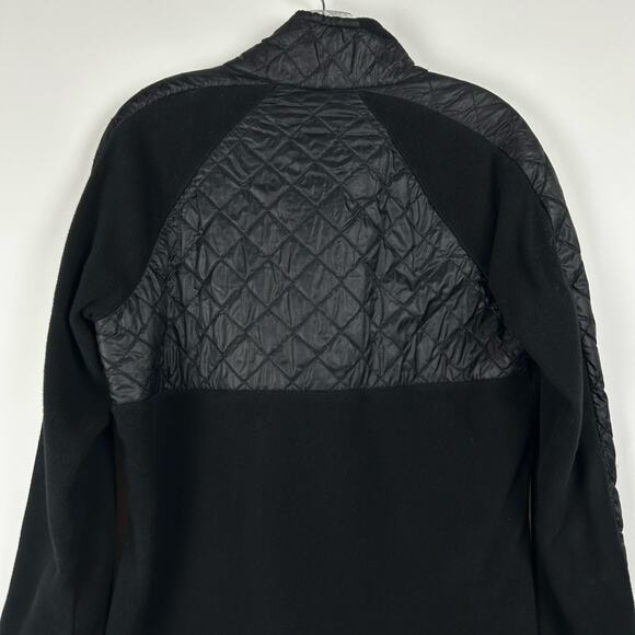 Athleta Vortex Half Zip Pullover Fleece Quilted Jacket Black Cozy Womens Size L - Picture 9 of 11